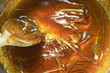 liquid caramel with wooden spoon (close-up)