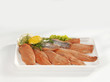 smoked matjes herring fillets on a platter
