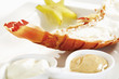 half a spiny lobster with dip