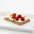 cottage cheese and raspberries on wholegrain bread