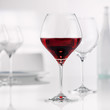 red wine in a burgundy glass