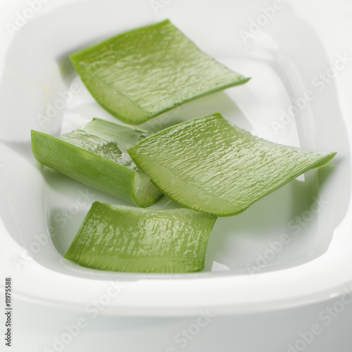 Photo: aloe vera leaves, sliced open and cut into pieces aloe vera leaves, sliced open and cut into pieces
