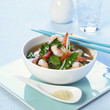 shrimp and vegetable soup in a bowl