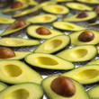 avocado half with pit