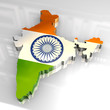 3d flag map of India 3d flag map of India