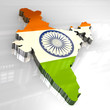 3d flag map of India 3d flag map of India