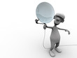 Man with satellite tv