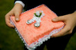 The ring bearer holds the ring bearer's pillow The ring bearer holds the ring bearer's pillow