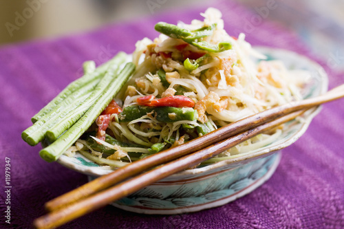 Photo: papaya salad with snake beans and shrimps (thailand) papaya salad with snake beans and shrimps (thailand)