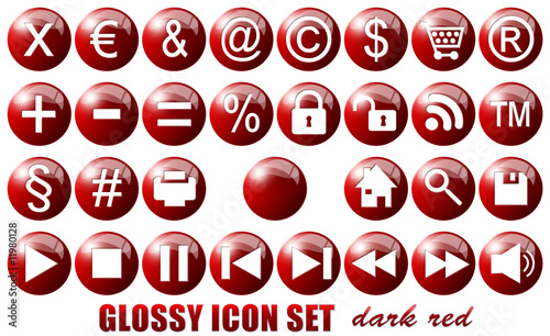 Glossy Icon Set Red