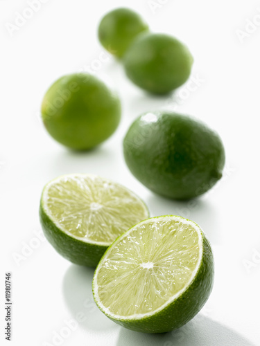 Photo: limes, one halved limes, one halved