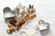 biscuit cutters and baking ingredients