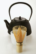 teapot, bowl and tea whisk