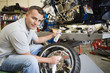 Mechanic Working on a Tire