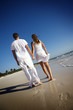 Couple walking on beach