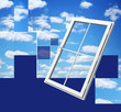 window on beautiful sky