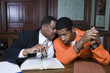 Criminal with lawyer in court