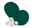 Illustration: illustration of set of ping pong paddles and ball illustration of set of ping pong paddles and ball