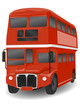 Red London Routemaster Bus Illustration on White Red London Routemaster Bus Illustration on White