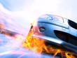 Fast car moving with motion blur Fast car moving with motion blur