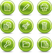 Document Web-Icons, grün glänzende Kreis Schaltflächen Serie