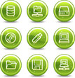 Laufwerke und Speicher web icons, glossy Kreis Tasten Serie