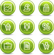 E-business web icons, green glossy circle buttons series