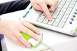 keyboard with childs hands