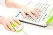 keyboard with childs hands