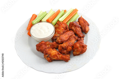 Photo: Buffalo chicken wing appetizer platter. Buffalo chicken wing appetizer platter.