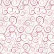 Seamless ornament with hearts and swirls