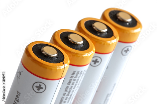 Batteries in row. Batteries in row.