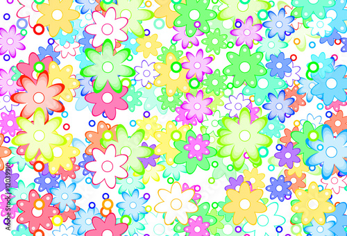 Illustration: Cute Spring Flowers Abstract Cute Spring Flowers Abstract