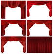 Dramatic red old fashioned elegant theater stage elements