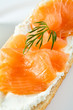 Mini sandwiches - bagel with cream cheese, salmon Mini sandwiches - bagel with cream cheese, salmon