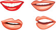 Four female smiles. Vector Four female smiles. Vector
