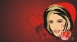 Portrait of beautiful woman in a hood. Composition for card Portrait of beautiful woman in a hood. Composition for card