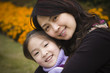 mother and daughter in park