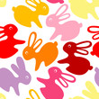 Seamless pattern with Easter rabbits