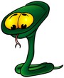 Small Green Snake - colored cartoon illustration