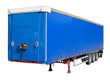 Disengaged trailer from a Semi Truck isolated on white