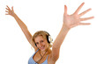 Pretty girl listening to the music