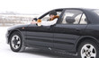 woman in the car