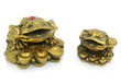 Statuette of two frogs with chinks isolated Statuette of two frogs with chinks isolated