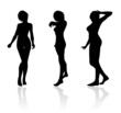Illustration: three moods of a young girl three moods of a young girl