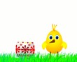 Chick jumping from Easter Egg