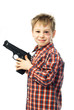 little boy with a gun