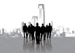 Business people meeting with metropolis background Business people meeting with metropolis background