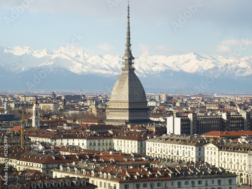 Turin with Mole Antonelliana(famous ugly wedding cake building