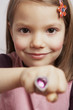 Photo: cute girl showing a heart shaped rind cute girl showing a heart shaped rind